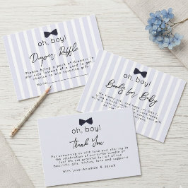 Modern Chic Dammtor Blue Oh Pojke Bow Tack Tilläggskort