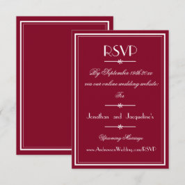 Modern Chic Elegant Burgundy Bröllop OSA Kort