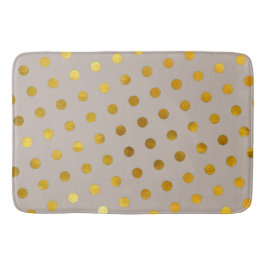 Modern Chic Elegant Enkel titel & Guld Polka dots Badrumsmatta