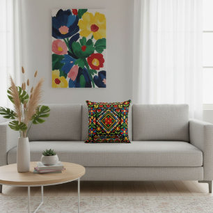 Modern chic elegant färgrik geometrisk mönster  kudde