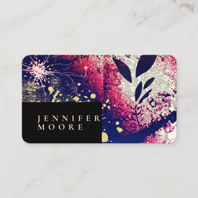 Modern Chic Elegant Ro Guld Burgundy Abstrakt Visitkort (Framsida)