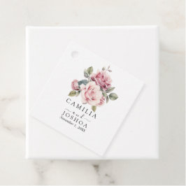 Modern Chic Elegant Romantisk Rosa Ros Bröllop Gåvor Etiketter