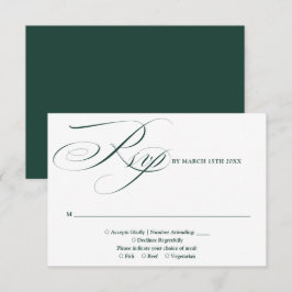 Modern Chic Elegant Smaragdgrön Script Bröllop OSA Kort