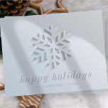 Modern Chic Elegant Snowflake Julkort<br><div class="desc">Utformningen består av modern flake och chic snö finns på följande webbplats: http://www.zazzle.com/store/selectpartysupplies</div>