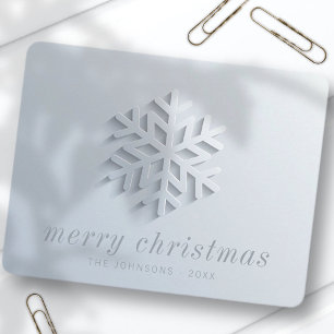 Modern Chic Elegant Snowflake Julkort