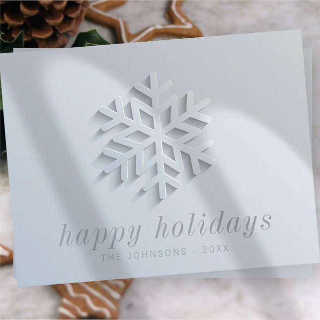Modern Chic Elegant Snowflake Julkort (Skapare uppladdad)