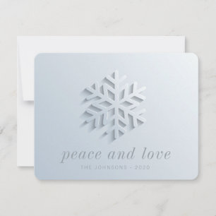 Modern Chic Elegant Snowflake Julkort