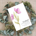 Modern Chic Enkel 25-årsdag Inbjudningar<br><div class="desc">Elegantens blommigt har parats med vacker typografi... ett enkelt elegant-kort för födelsedagsinbjudan.</div>