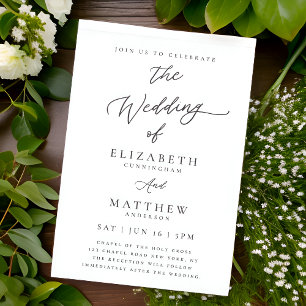 Modern Chic Enkel Elegant Typografi Bröllop Inbjudningar