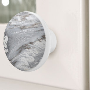 modern chic enkel, minimalistisk vit grått marble knopp