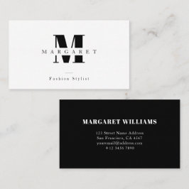 Modern Chic Enkel Monogram Freelance-Professionell Visitkort