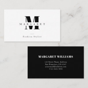 Modern Chic Enkel Monogram Freelance-Professionell Visitkort