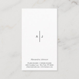 Modern Chic - enkelt minimalistiskt vitt Grått Visitkort