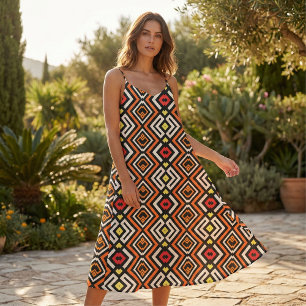 Modern Chic Etnisk mosaik Geometric Mönster Tyg