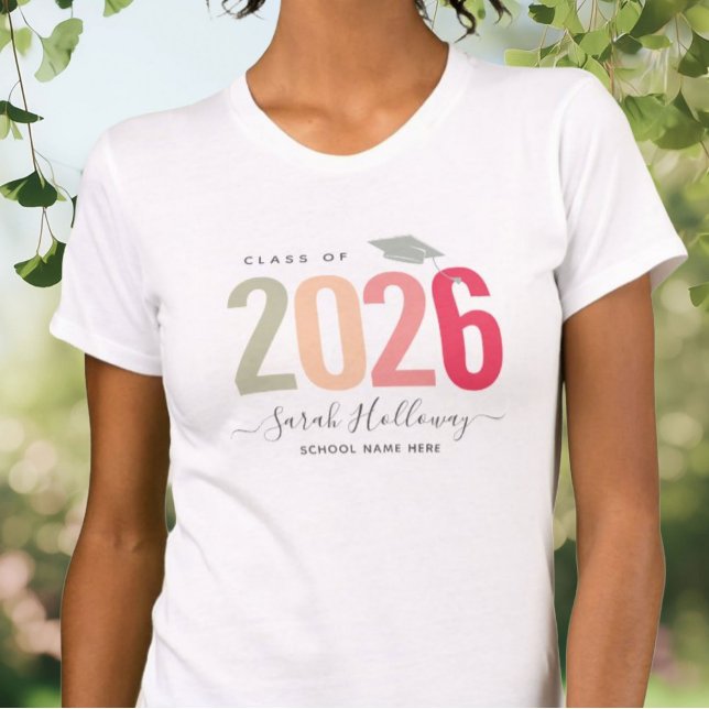 Modern Chic Examen Rosa Grad Celebrations T Shirt (Skapare uppladdad)