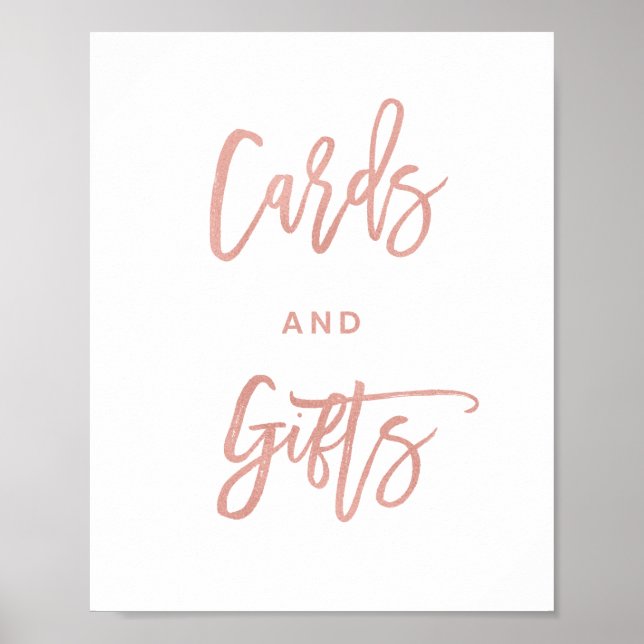 Modern Chic Fairytale Ro Guld-kort och presentkort Poster (Framsidan)