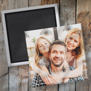 Modern Chic-familjens foto-Helgdag i Ram Magnet