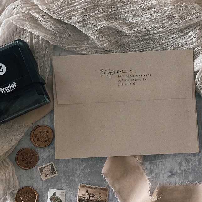 Modern Chic-familjens Helgdag-kuvert Självfärgande Stämpel (Skapare uppladdad)