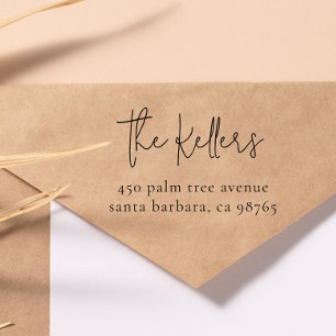 Modern Chic Family Namn & Home Adress Stämpel