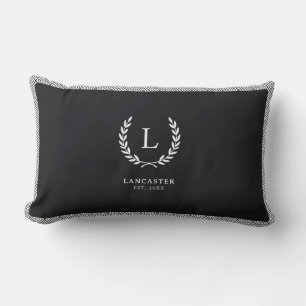 Modern Chic Family Namn Initial Monogram Geek Nyck Lumbarkudde