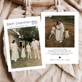 Modern Chic Family Photo Happy Valentines Day Julkort