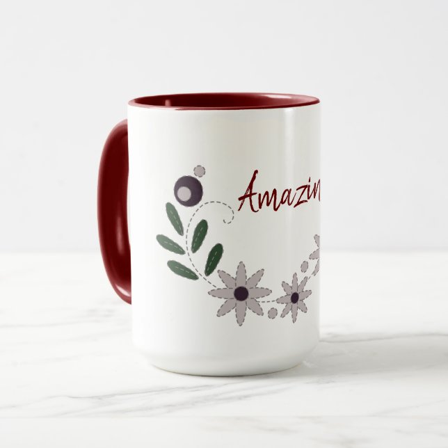 Modern Chic Fantastisk Blommig  Mugg (Framsida vänster)