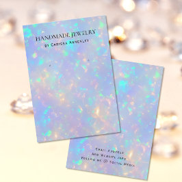 Modern Chic Faux HoloGraph Earring Visning Card Visitkort