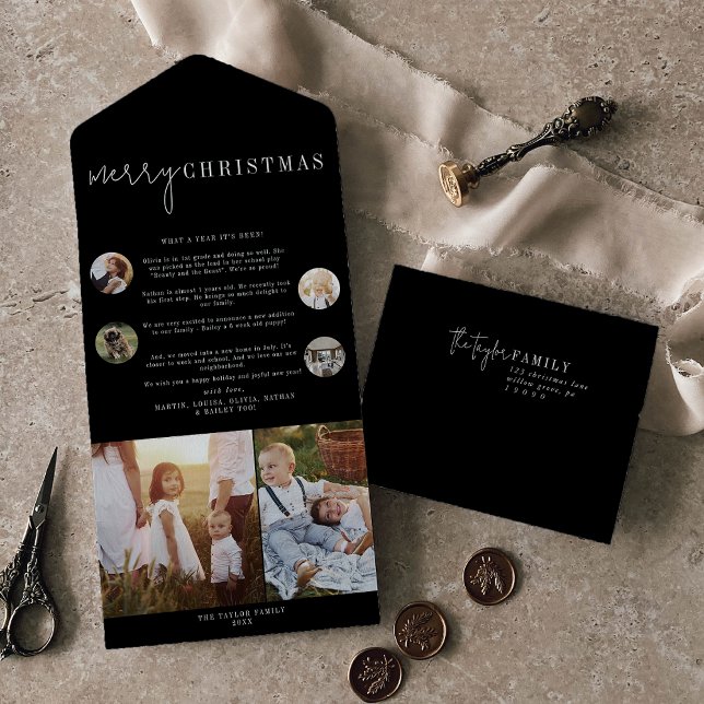 Modern Chic | Flerfoto för svart God jul (Skapare uppladdad)