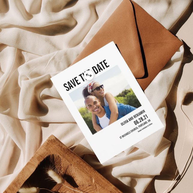 modern chic för fetstil spara datumet vykort (Skapare uppladdad)