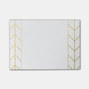 Modern chic för guld- sparrevitbakgrund post-it block