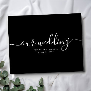 Modern Chic för minimal Elegant enkel Bröllop Gästböcker