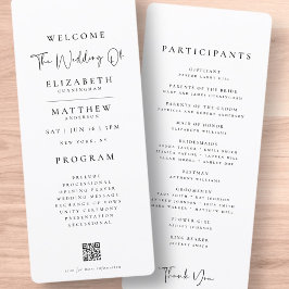 Modern Chic för minimalistisk Elegant enkel Bröllo Program