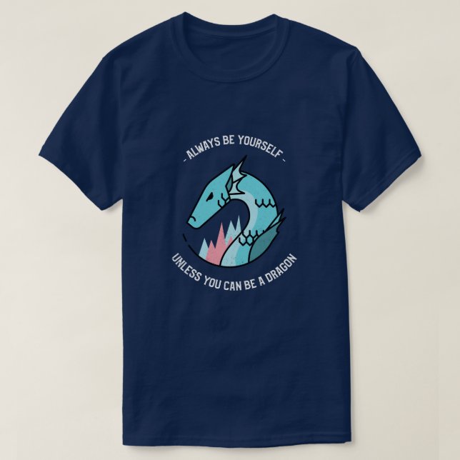 Modern Chic för offertskript, blå drakontypografi T Shirt (Design framsida)