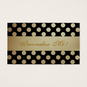 Modern chic för svart beige polka dots för möns visitkort