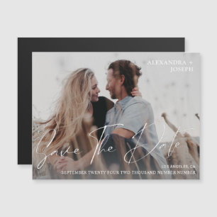 Modern Chic Foto Long Date Spara datum magneter 2