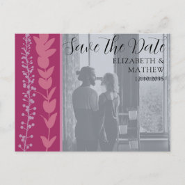 Modern Chic Foto & Lövverk Save the Date Meddelande Vykort