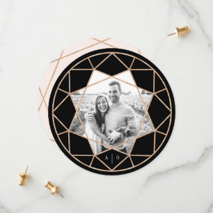 Modern Chic - foto med Round Diamond Geometric Gem Spara Datumet