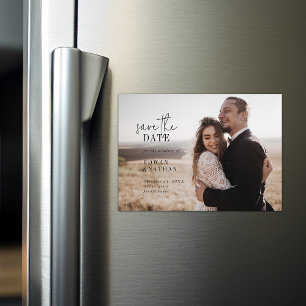 Modern Chic Foto Spara datum Magnetisk Inbjudningskort