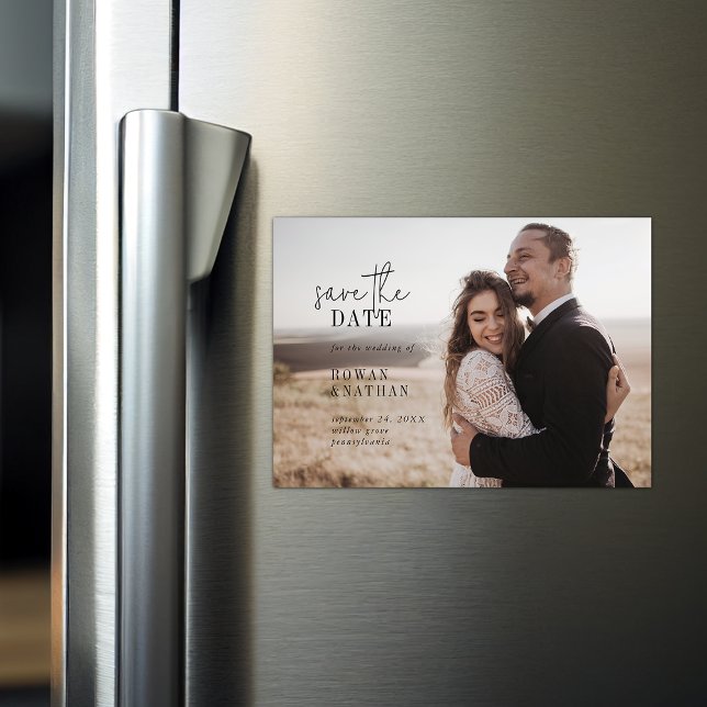 Modern Chic Foto Spara datum Magnetisk Inbjudningskort (Skapare uppladdad)