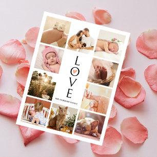 Modern Chic Fotokollage Baby Shower Tack Vykort