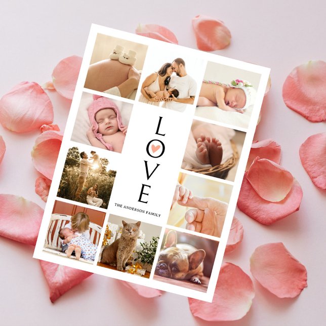 Modern Chic Fotokollage Baby Shower Tack Vykort (Skapare uppladdad)