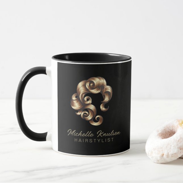 Modern Chic Frisörsksalong Svart Guld   Mugg (Med munk)