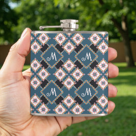 Modern Chic Geometric Blommigt Monogram Mönster Fickplunta