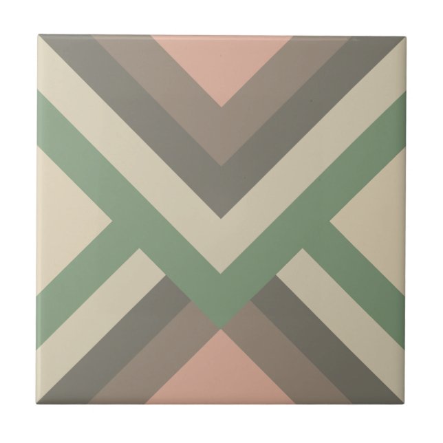 Modern Chic Geometric Pastel Färg Kakelplatta (Framsidan)
