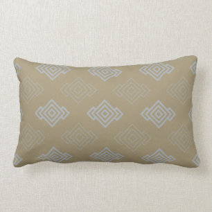 Modern chic geometrisk sandgrå färgchinoiserie lumbarkudde