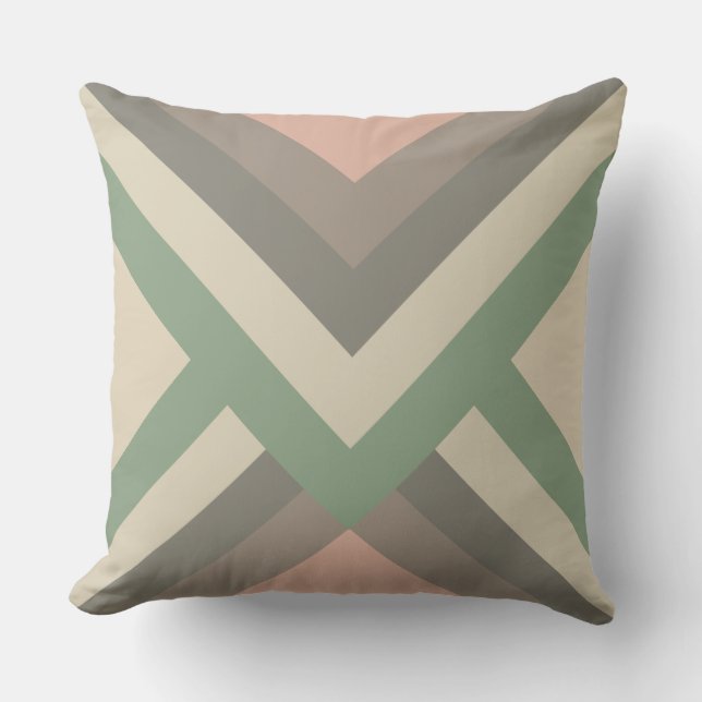 Modern Chic Geometriska Pastellfärger Kudde (Framsida)