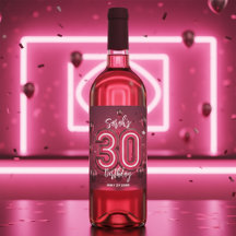 Modern Chic Glam Metallic Neon Rosa 30års födelsed
