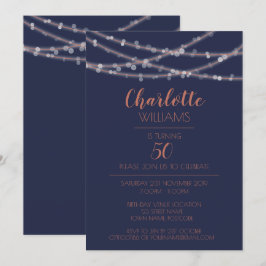 Modern Chic Glödlampa Strängljus 50-årsdag Inbjudningar