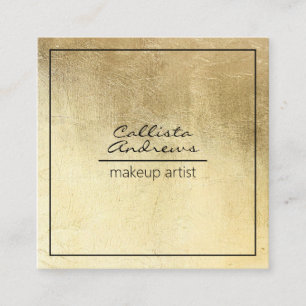 Modern Chic Gold Foil Makeup Artist Fyrkantigt Visitkort