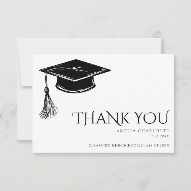 Modern chic Graduate Tassel Graduation Tack Kort (Framsida)